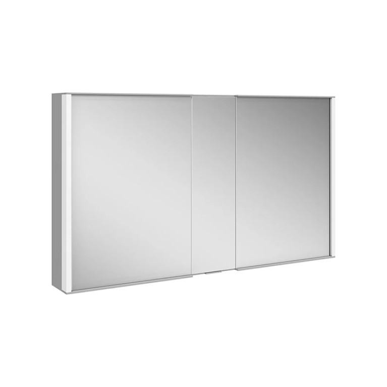 Keuco ROYAL MATCH Зеркальный шкаф 1200x700x160мм 2-дв. из двустор. зеркала, фикс.центр, корпус: алюминий серебристый задняя С цвет: алюминий анодир.