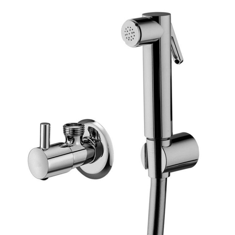 Fima Carlo Frattini Collettivit&agrave; Гигиенический душ, настенный, со шлангом 120см., с угловым вентелем, цвет: хром
