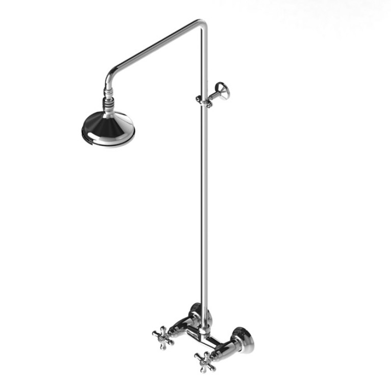 Stella Roma Душевой комплект 3283/301/314A-140: смеситель, штанга+ручной+верхний душ 140мм, цвет: хром