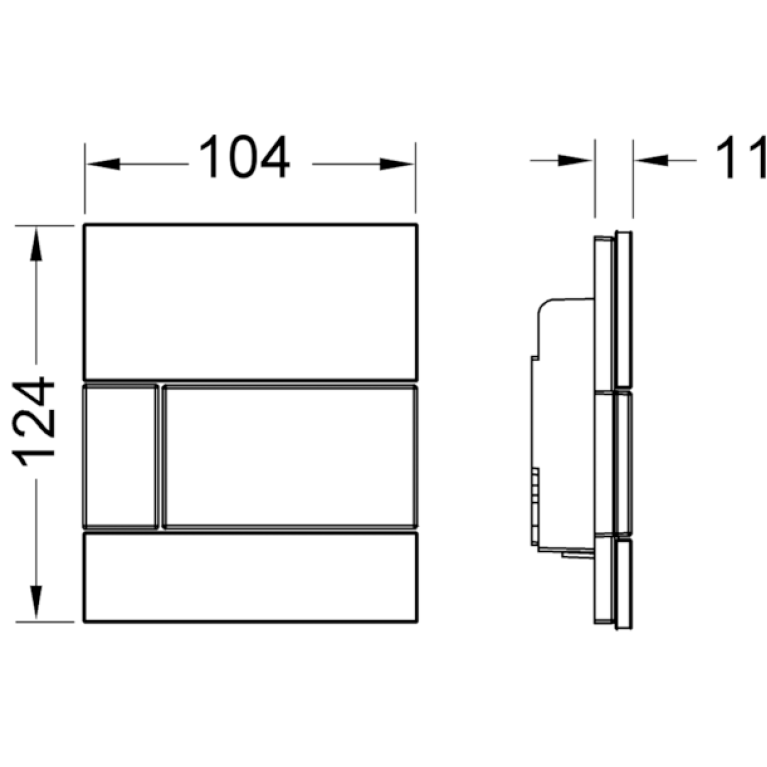 TECEsquare Urinal, зеленый, клавиша хром глянцевый