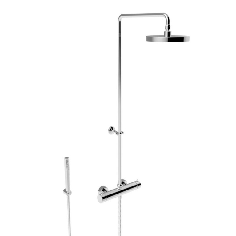 Stella Bamboo Душевой комплект 3287/304-200: термостатический смеситель, штанга+ручной+верхний душ 200мм, цвет: хром