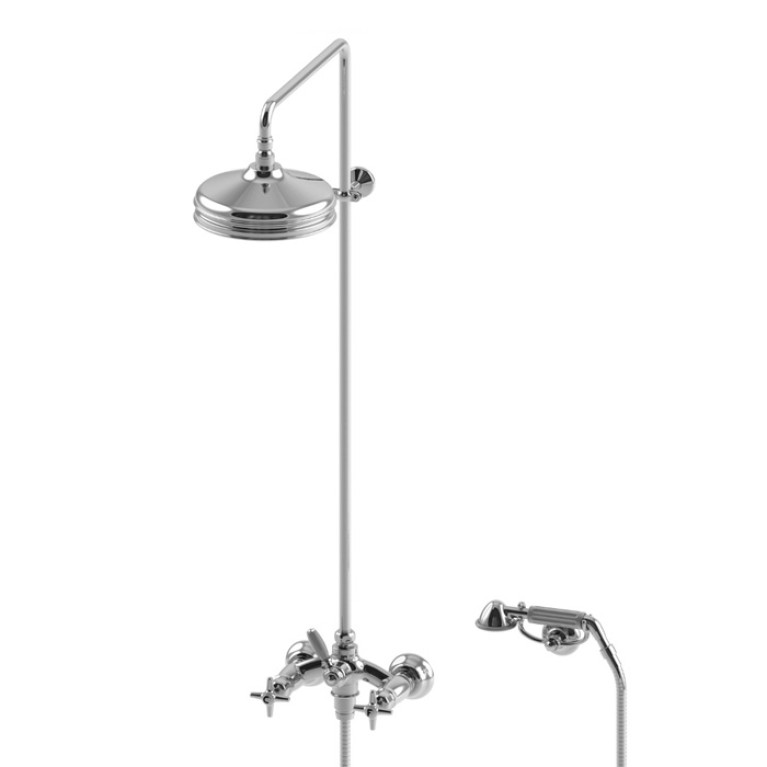 Stella Italica Душевой комплект 3284/33-220: смеситель, штанга+ручной+верхний душ 220мм, цвет: хром