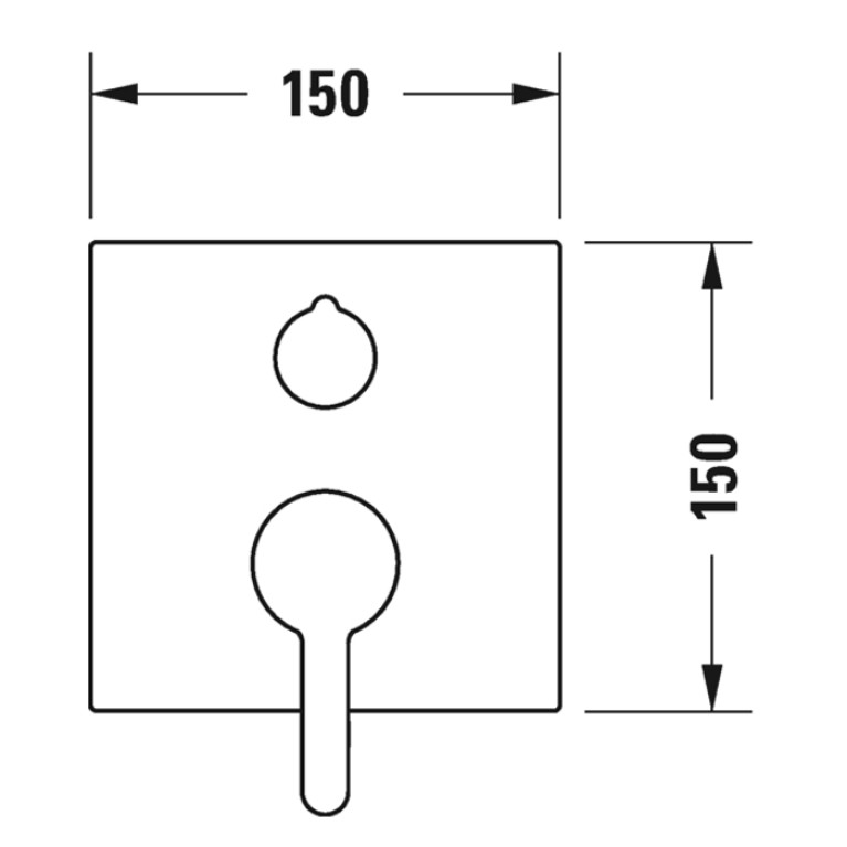 Duravit C.1 Смеситель для ванны скрытого монтажа (наружная часть квадрат) с перепускным клапаном, цвет: хром