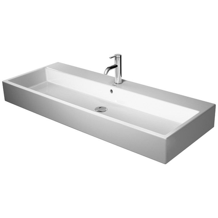 Duravit Vero Air Раковина 120 cm, с переливом, с площадкой, с 3 отв. под смеситель, на столешницу, Цвет белый
