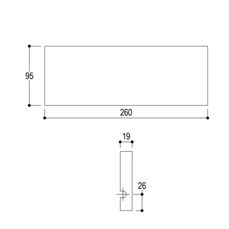 Ritmonio Brass Полочка L260 (для использования с прутком) из Solid Surface, цвет белый