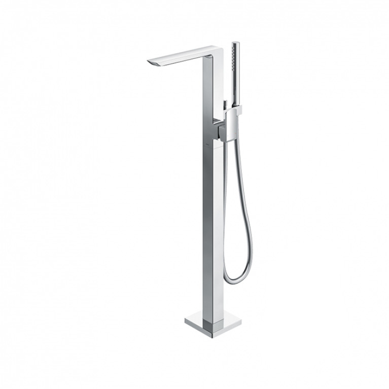 TOTO Jewelhex Смеситель для ванны, 113x374x876мм, отдельностоящий с ручным душем, Active Wave, цвет: хром