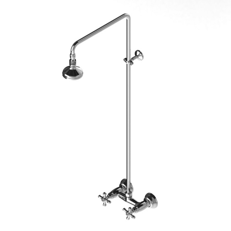 Stella Roma Душевой комплект 3283/301/314A-90: смеситель, штанга+ручной+верхний душ 90мм, цвет: хром