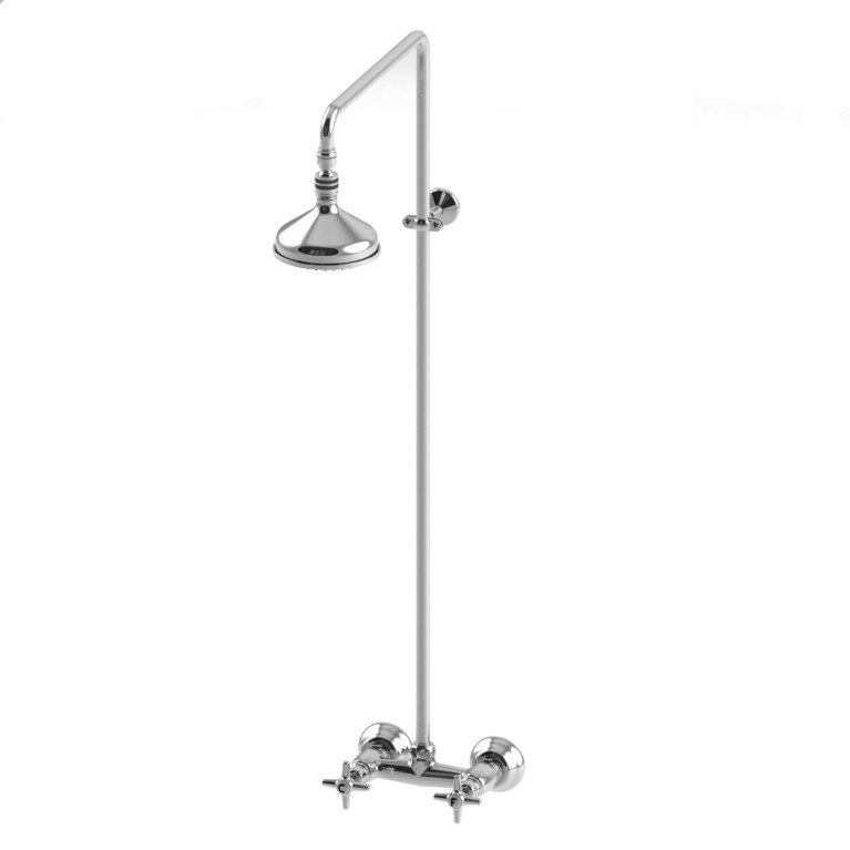 Stella Italica Душевой комплект 3283/301/314A-140: смеситель, штанга+верхний душ 140мм, цвет: хром