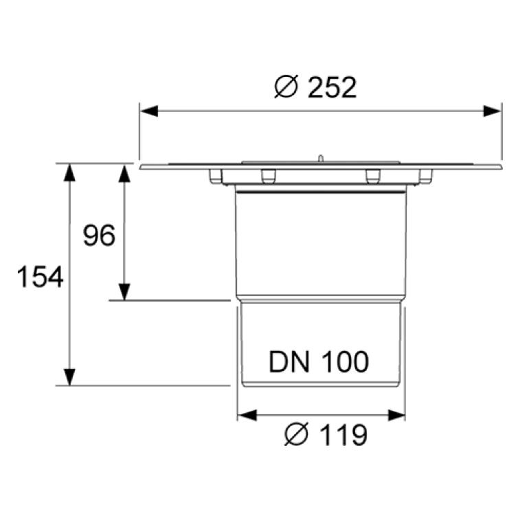 TECE сифон вертикальный DN100