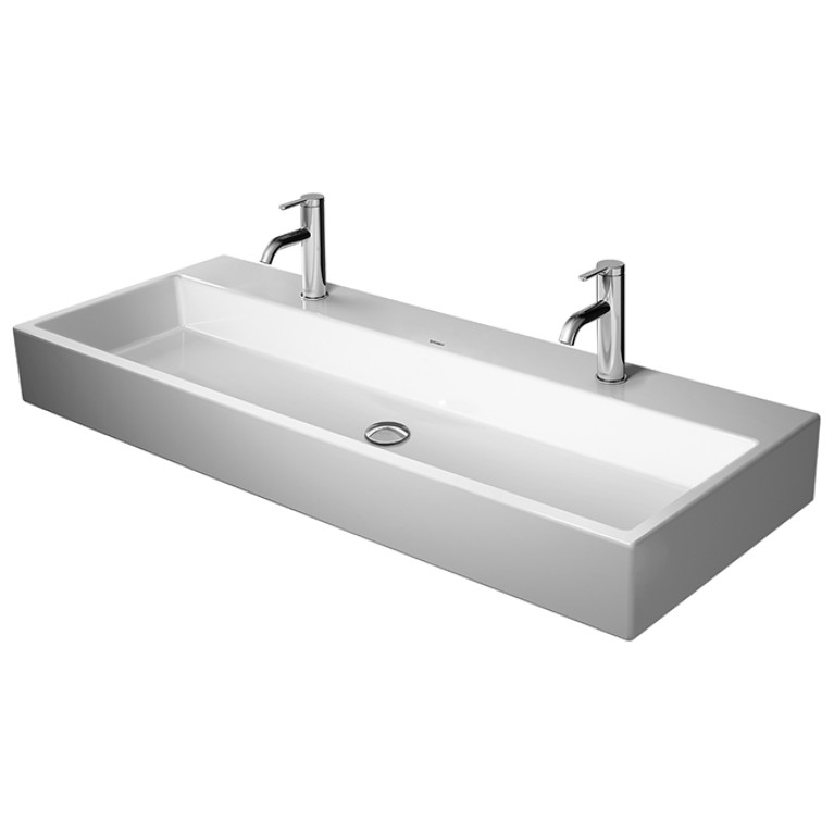 Duravit Vero Air Раковина 120 cm,  без перелива, с площадкой, с площадкой, с 2 отв. под смеситель, Цвет белый