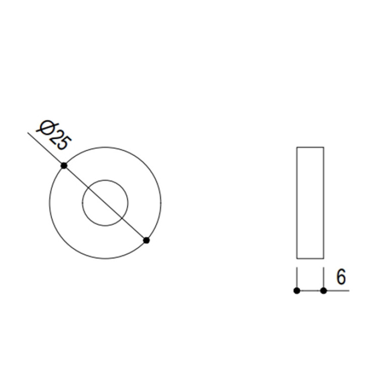 Ritmonio ELEMENTA Fittings Кольцо для прутка D=25мм, цвет: Brushed