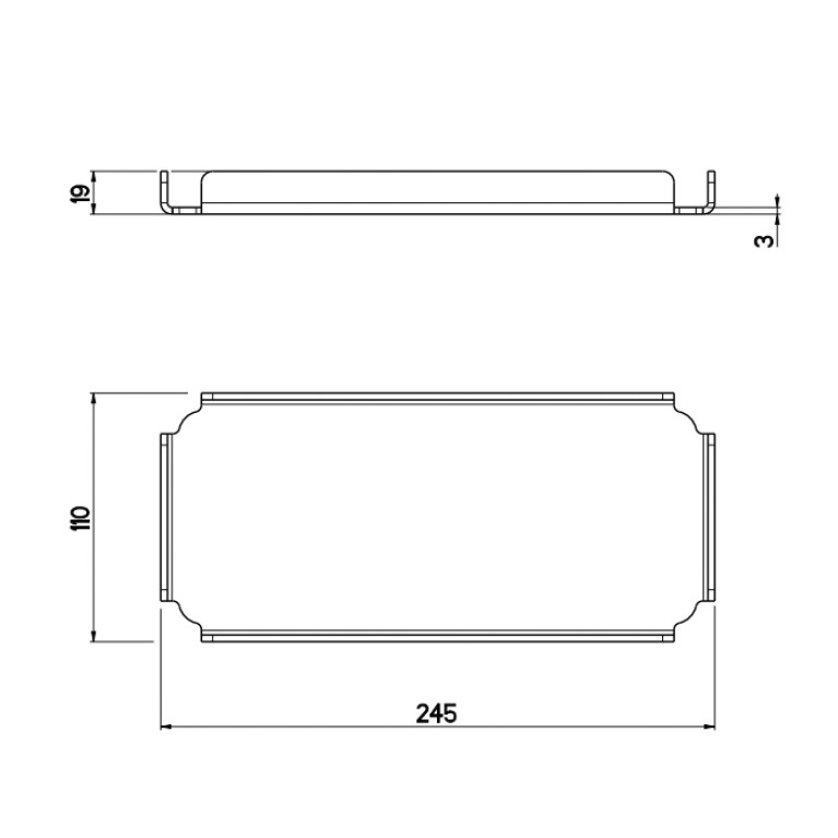 QuadroDesign Аксессуары QA1900AS Поднос 245х110хh19мм, цвет Brushed Stainless Steel