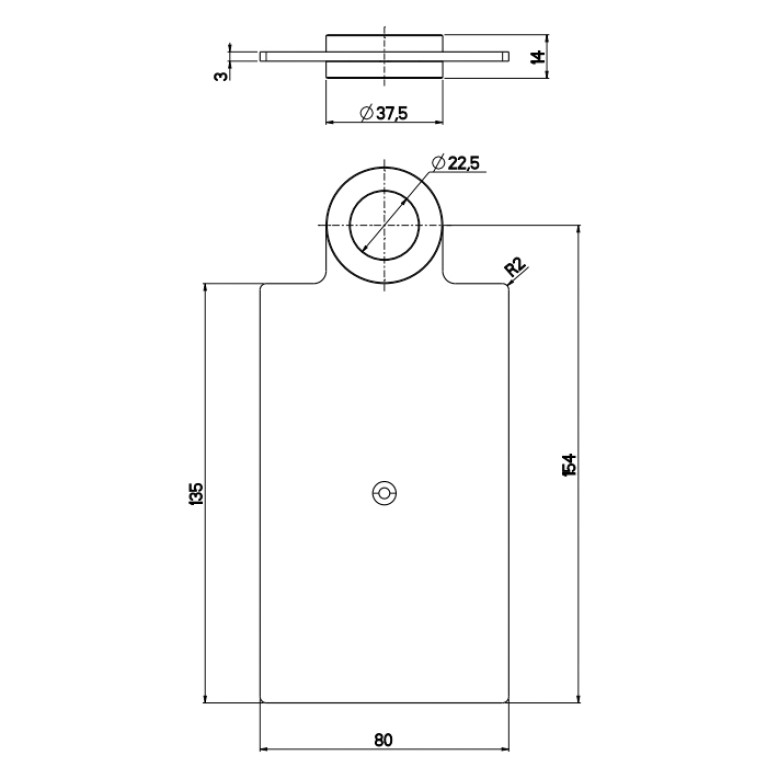 QuadroDesign FFQT QA001AS Прямоугольная полка для излива или душевой штанги, цвет Brushed Stainless Steel