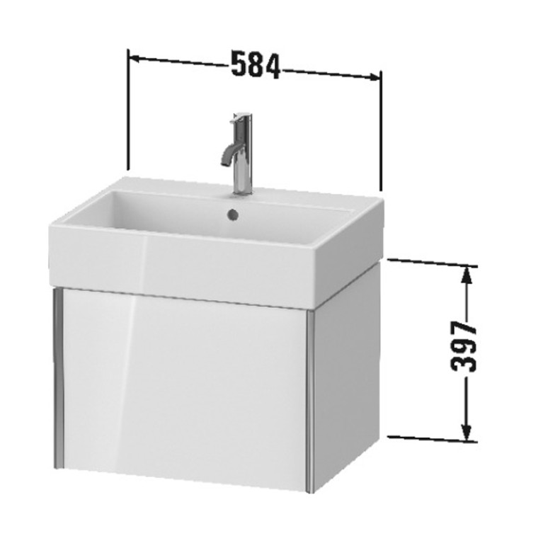Duravit Vero Air Раковина 60cm,  с переливом, с площадкой, с 1 отв. под смеситель, Цвет белый