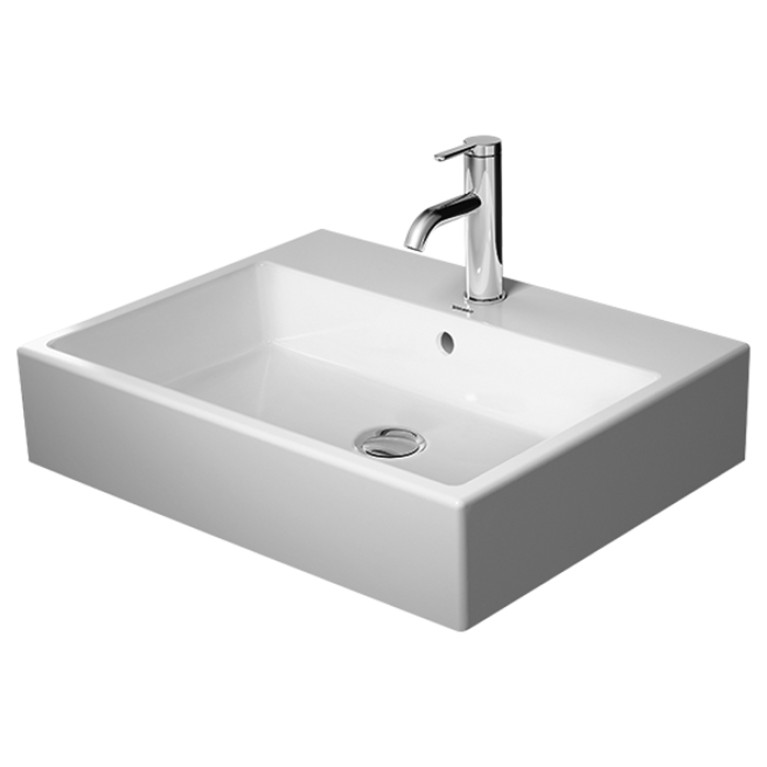 Duravit Vero Air Раковина 600мм, с переливом, с площадкой, с 3 отв. под смеситель, на столешницу, Цвет белый