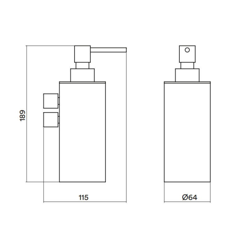 QuadroDesign Аксессуары QA304AS Дозатор для мыла настенный, цвет Brushed Stainless Steel