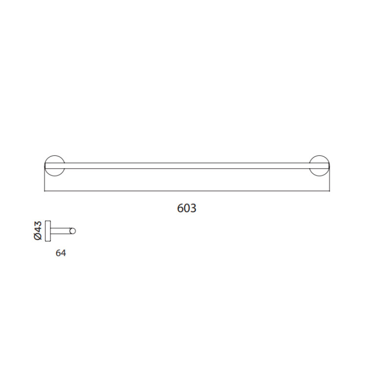 QuadroDesign Аксессуары QA201AS Полотенцедержатель, цвет Brushed Stainless Steel