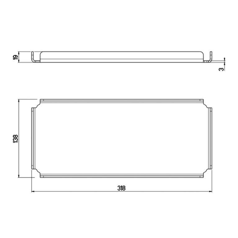 QuadroDesign Аксессуары QA1901AS Поднос 318х138хh19мм, цвет Brushed Stainless Steel