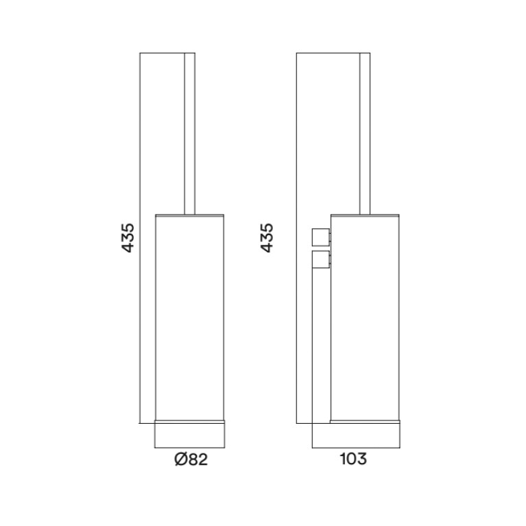 QuadroDesign Аксессуары QA501AS Туалетный ершик настенного монтажа, цвет Brushed Stainless Steel