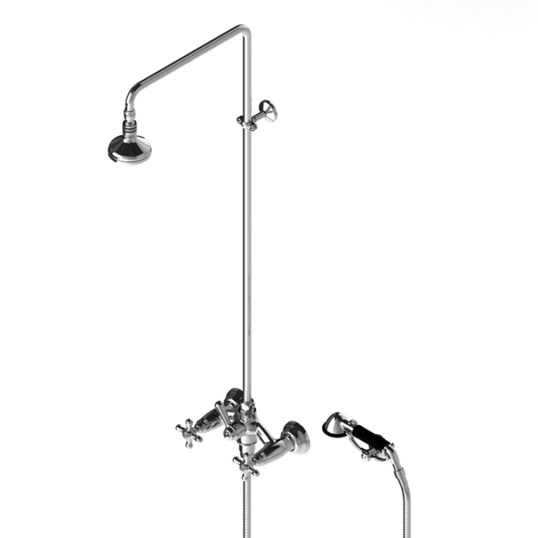 Stella Roma Душевой комплект 3284/301/314A-90: смеситель, штанга+ручной+верхний душ 90мм, цвет: хром