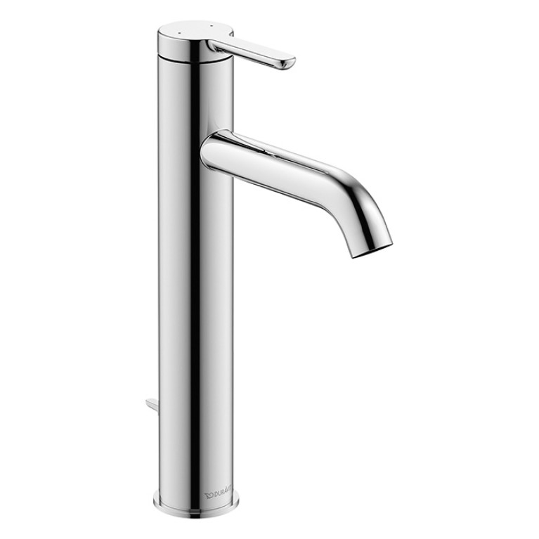 Duravit C.1 Смеситель для раковины на 1 отв. высокий h=262 мм, с донным клапаном, излив 136мм, цвет: хром