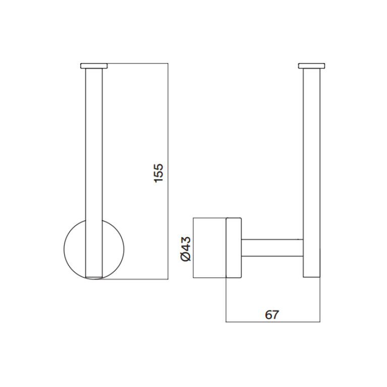 QuadroDesign Аксессуары QA404AS Держатель для туалетной бумаги, цвет Brushed Stainless Steel