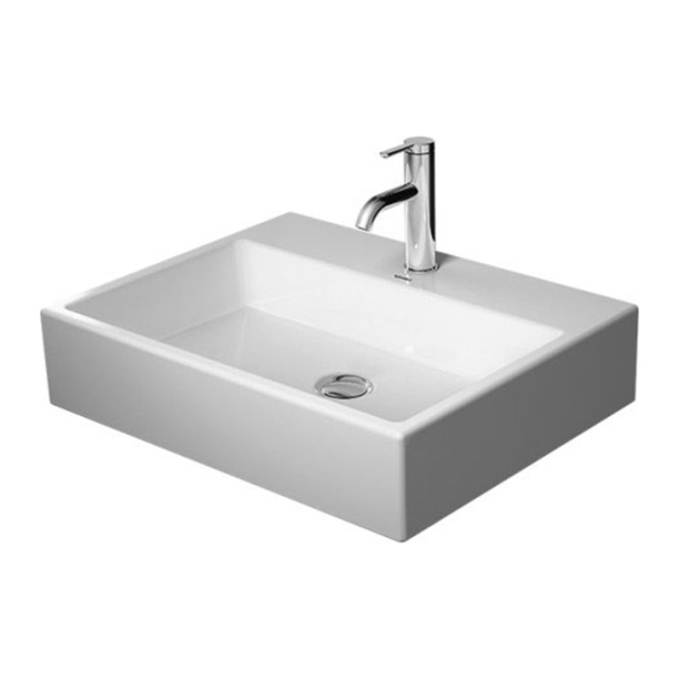 Duravit Vero Air Раковина 60cm,  без перелива, с площадкой,  с 3 отв. под смеситель,  на столешницу, Цвет белый