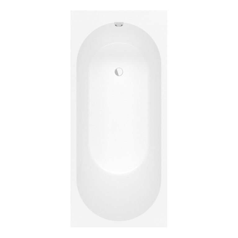 VilleroyBoch Oberon 2.0 Ванна встраиваемая 1800*800*495, слив сбоку, в к-те ножки и слив-перелив хром, материал: Quaryl, цвет: альпийский белый