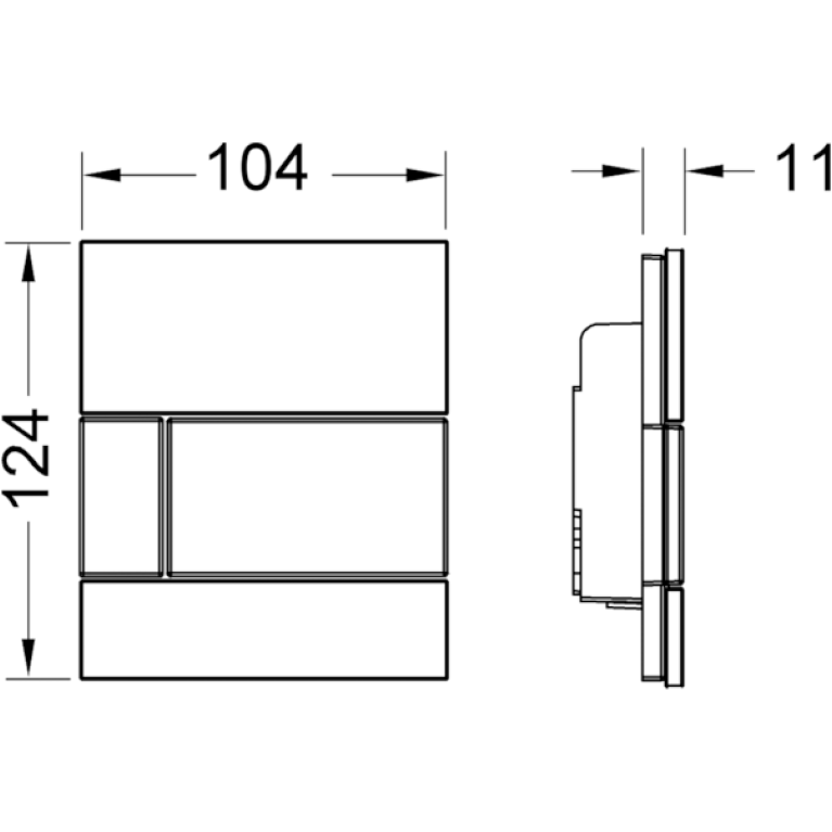 TECEsquare Urinal, зеленый, клавиша нержавеющая сталь