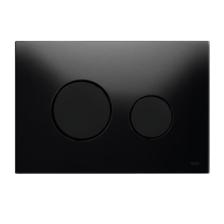 TECEloop Панель смыва унитаза для системы двойного смыва, материал стекло черное, клав. черные.
