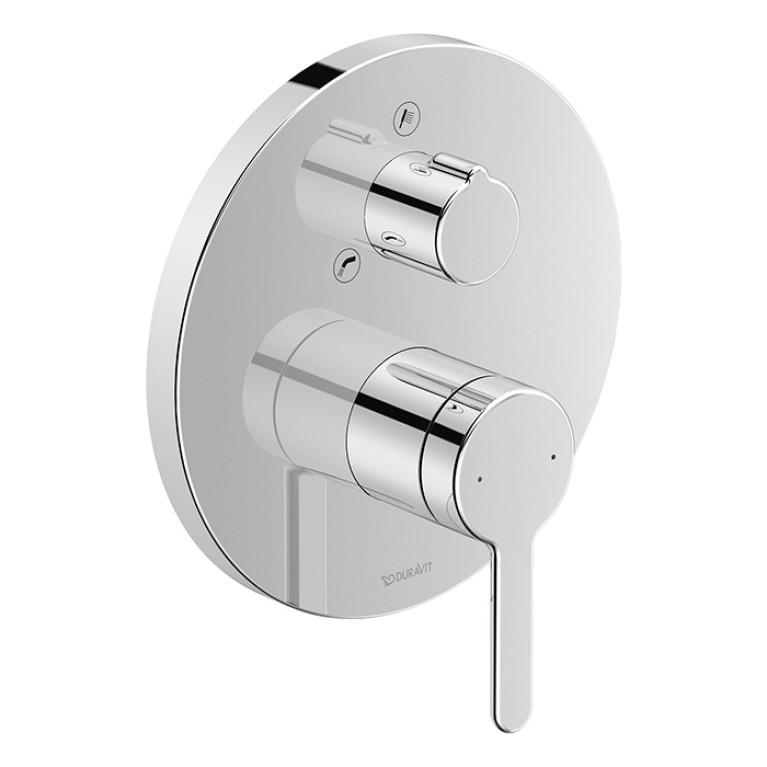 Duravit C.1 Смеситель для ванны скрытого монтажа (наружная часть круг) с переключателем и обратным клапаном, цвет: хром