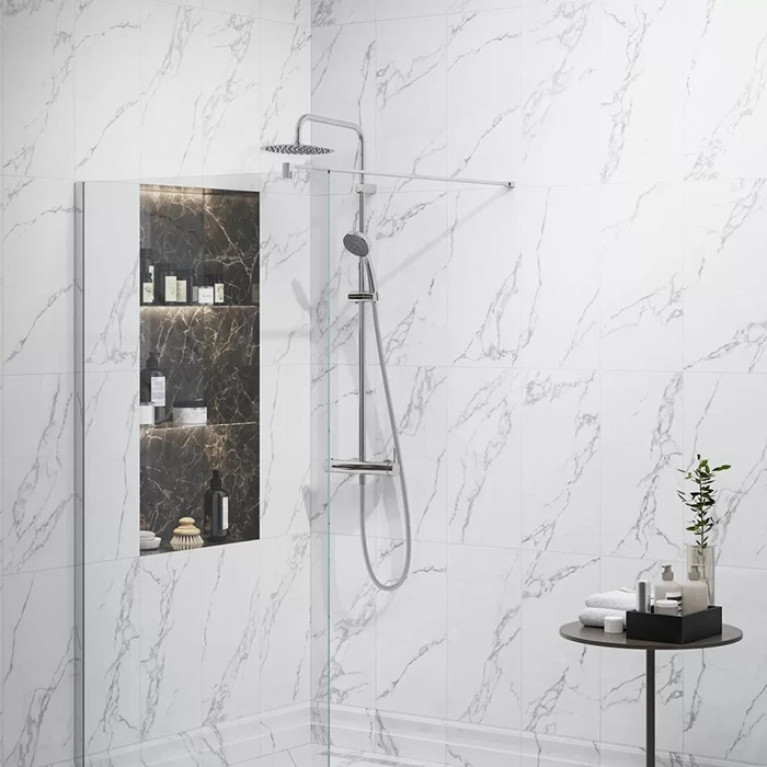 Kerama Marazzi Душевая колонна NOTA на 2 потока с механическим смесителем с ручным душем на 5 режимов, хром