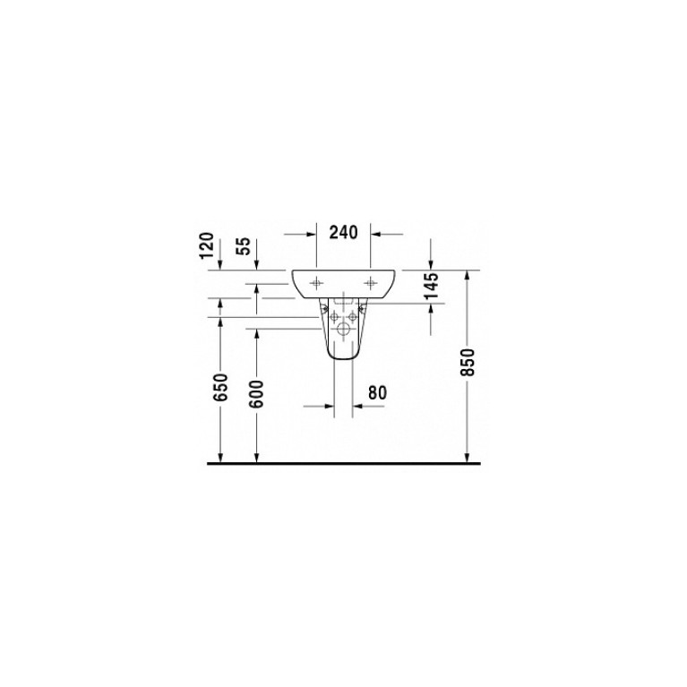 Duravit D-Code Полупьедестал включая крепление для # 070545, 215x225мм, цвет: белый (Спец.цена из наличия)