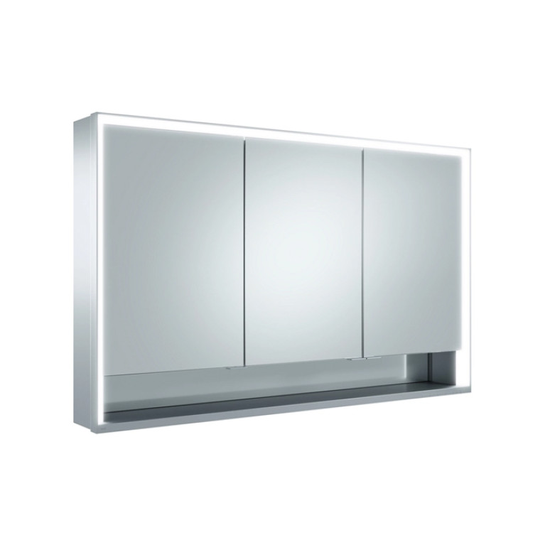 Keuco ROYAL LUMOS Зеркальный шкаф 1200x735x165мм 3-дверный-двустор. зеркало, IP&nbsp;24 c плавным закр., корпус: алюминий анодированный