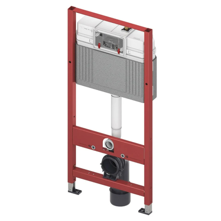TECE Комплект (4в1) TECEbase 3.0 c кронштейнами, звукоизоляция, панель смыва TECEnow белая матовая (латунный вентиль)