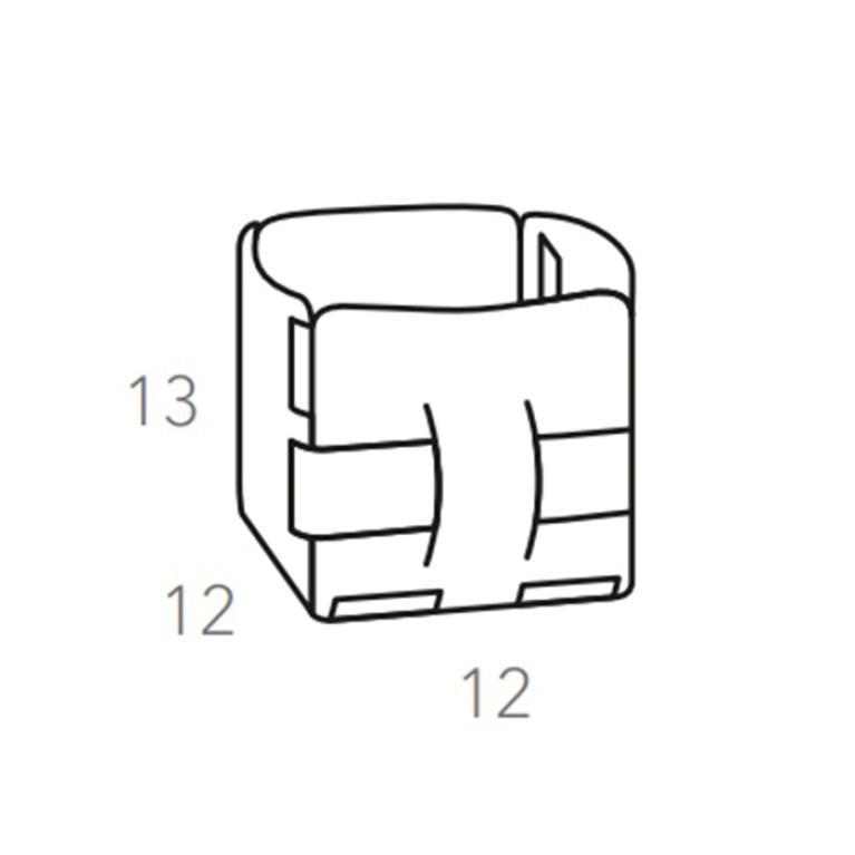 Colombo Adj Корзинка Mini Bottega, 12x12H13 см, цвет: белый/панна котта