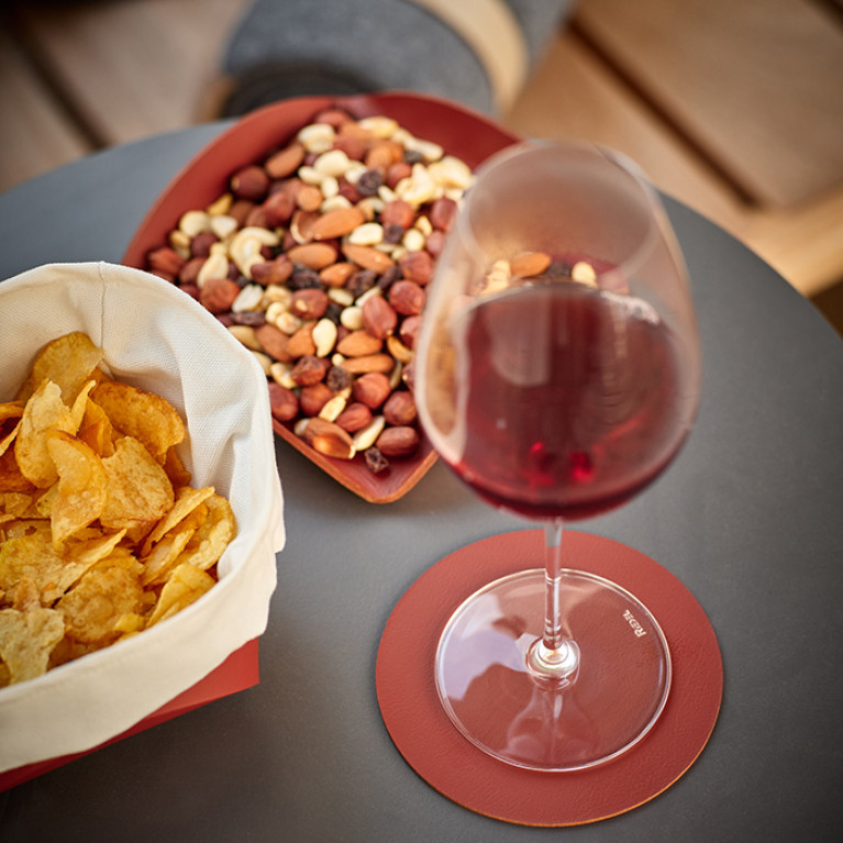 ADJ Подставка для сервировки, 30x30 см., цвет: коньяк/бордо