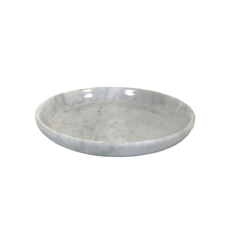 3SC Elegance MARMO Лоток универсальный, круглый, цвет: мрамор bianco carrara/хром