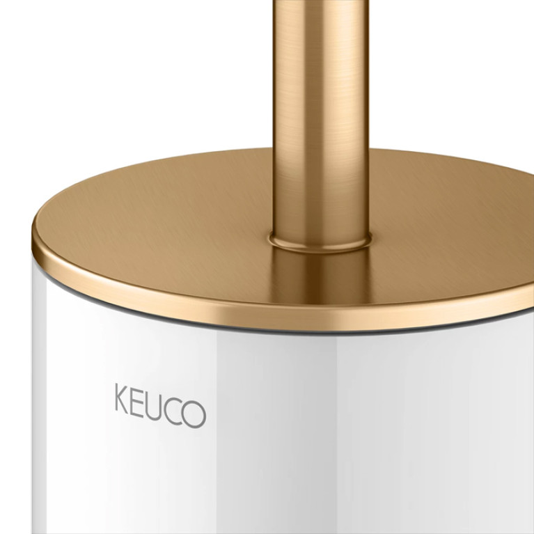 Keuco EDITION 400 Ерш подвесной c крышкой, съемная вставка, хрустальный корпус матовый, скрытый крепеж и запасная щетка в к-те цвет:  brushed brass