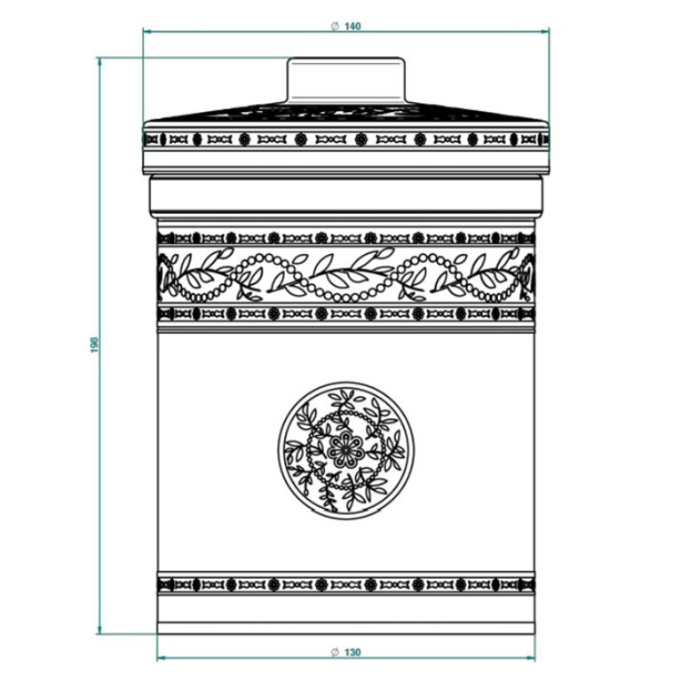 THG MARQUISE NOIR DECOR OR Банка керамическая с крышкой, настольная, декор черный/золото, цвет белый