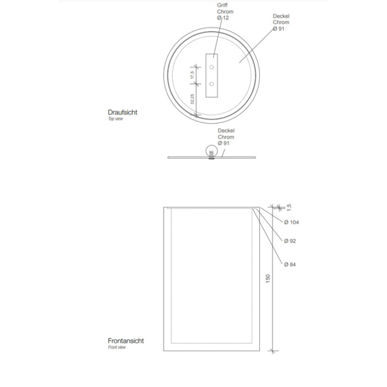 Decor Walther Black Stone DMD L Баночка универсальная 16x10см, с крышкой, цвет: черный матовый / сталь матовая