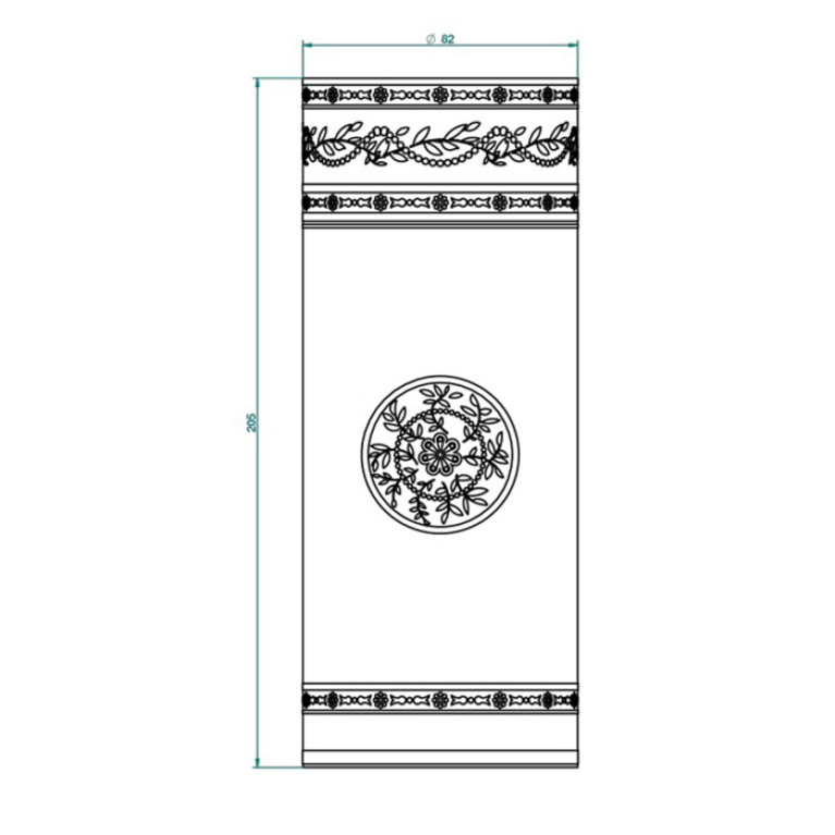 THG MARQUISE BLANC DECOR PLATINE Ваза керамическая, настольная, декор платина, цвет белый