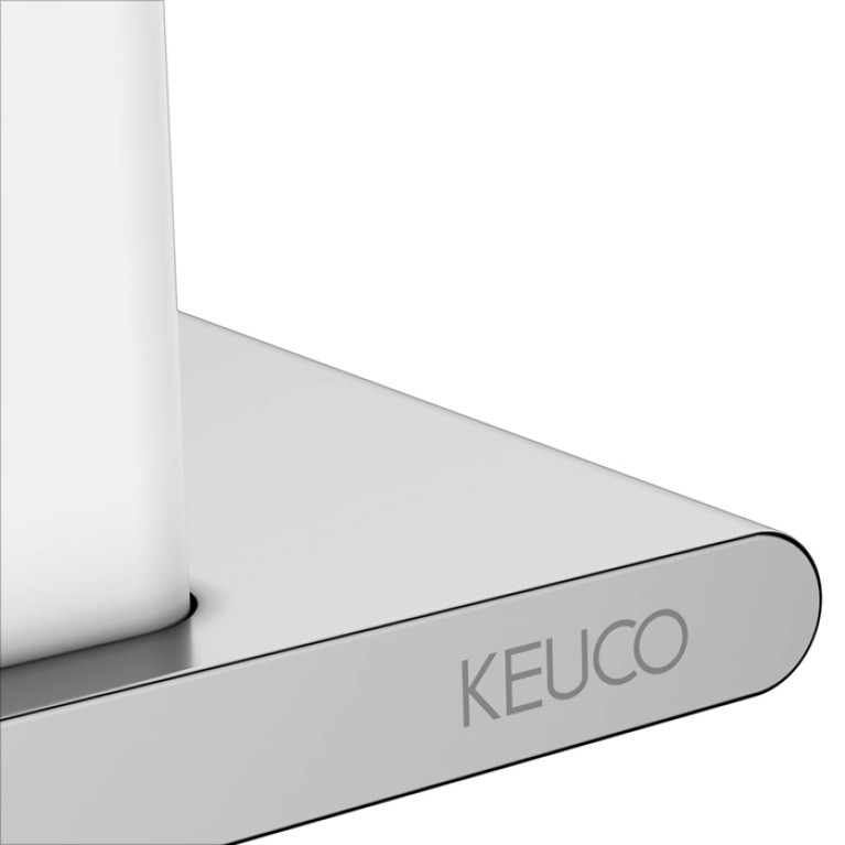 Keuco EDITION 400 Полочка для душа со стеклоочистителем, скрытый крепеж в к-те цвет: алюминий анодир/белый