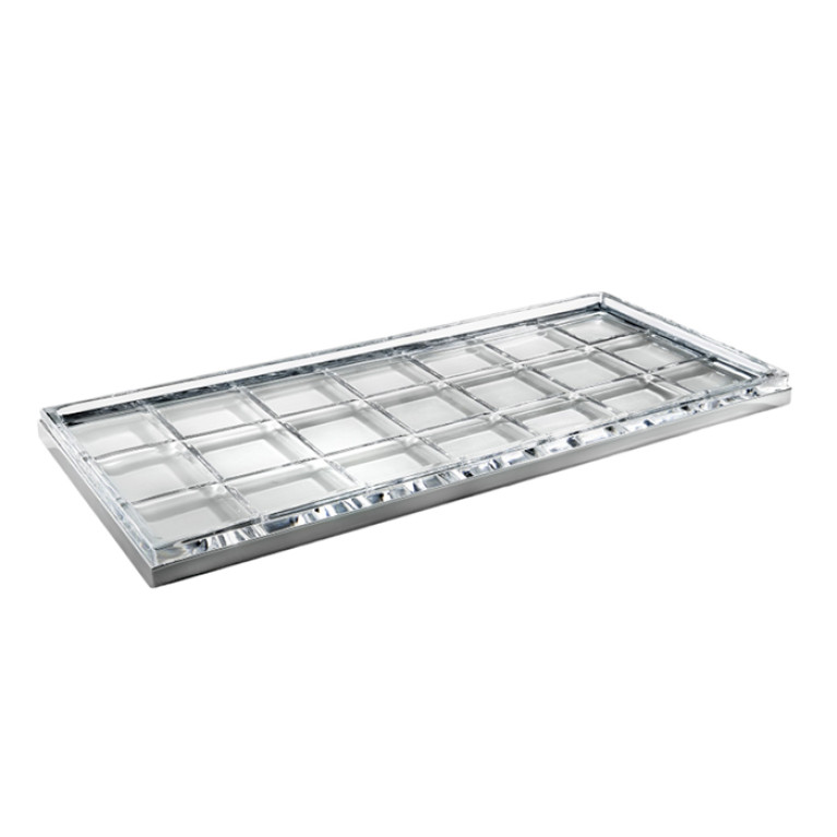 3SC Palace Лоток универсальный, настольный, цвет: мрамор Emperador dark/Matt Satin Nickel