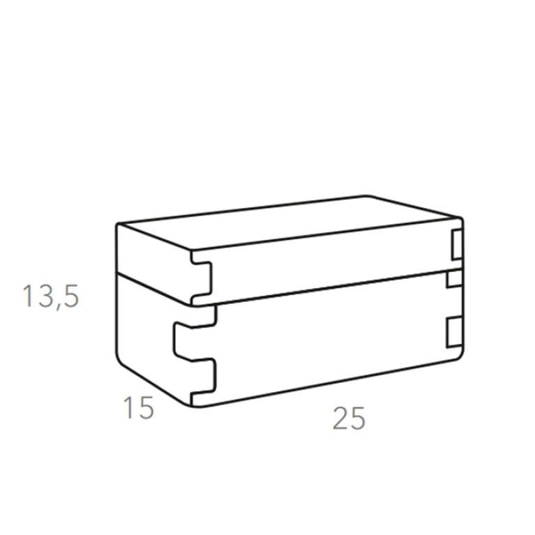 Colombo Adj Коробка Snob, 25x15H13,5 см, цвет: серый/черный