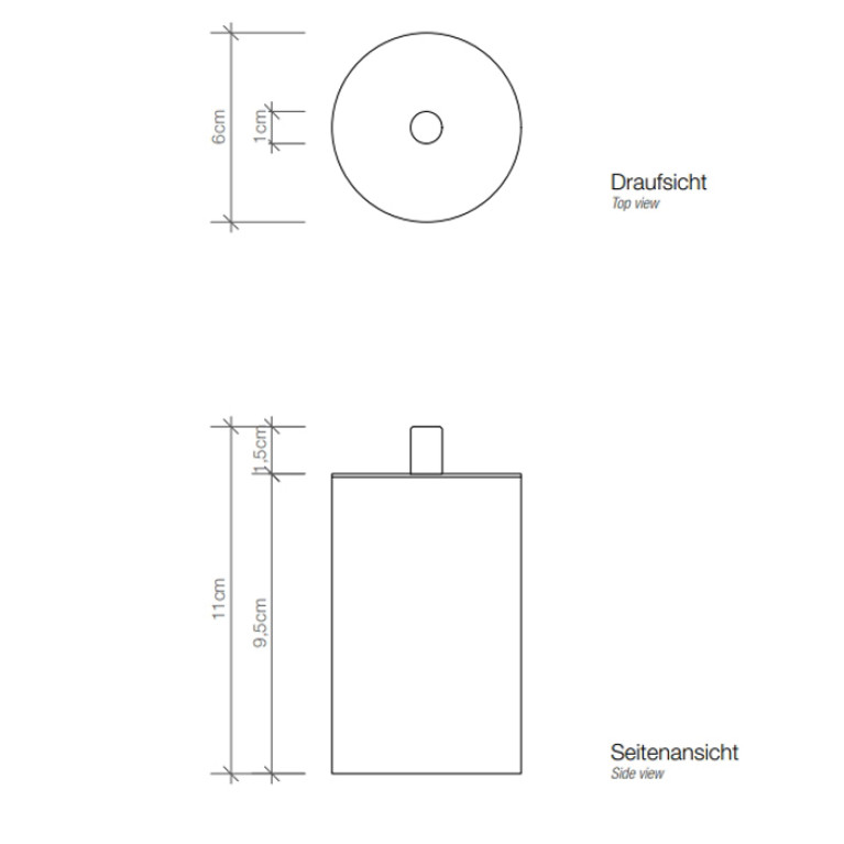 Decor Walther Tube BMD Баночка универсальная 6x11см, с крышкой, цвет: хром