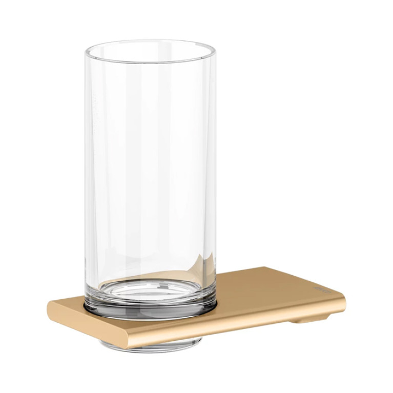 Keuco EDITION 400 Стакан подвесной хрустальный, скрытый крепеж в к-те цвет: brushed brass