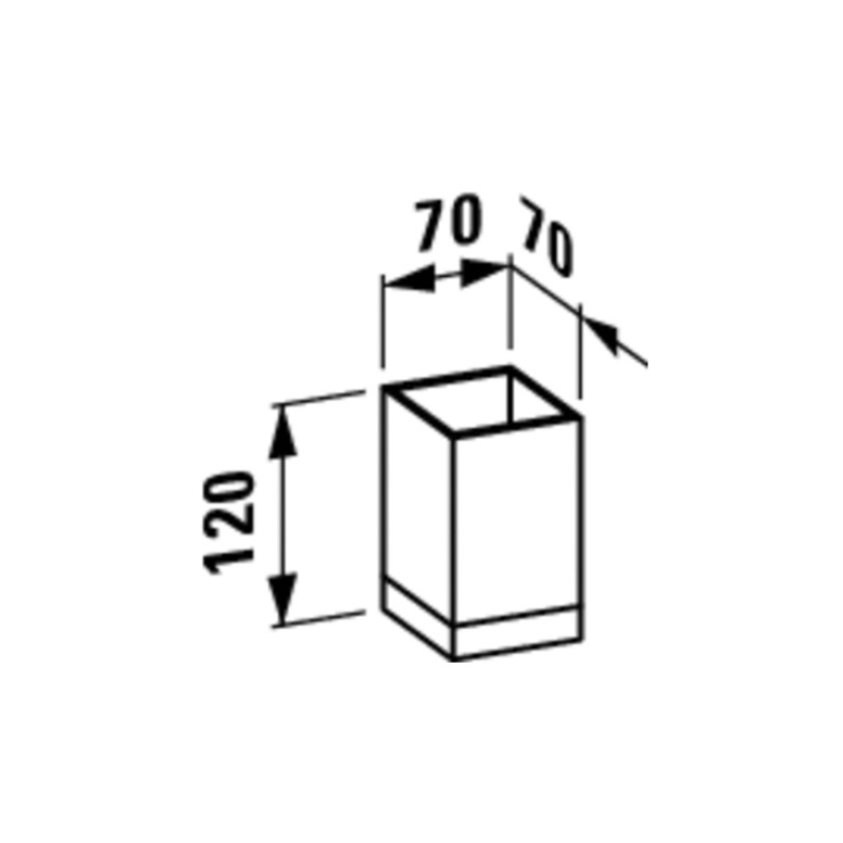 Kartell by laufen стакан 70x70x120 мм, пластик, плотный черный