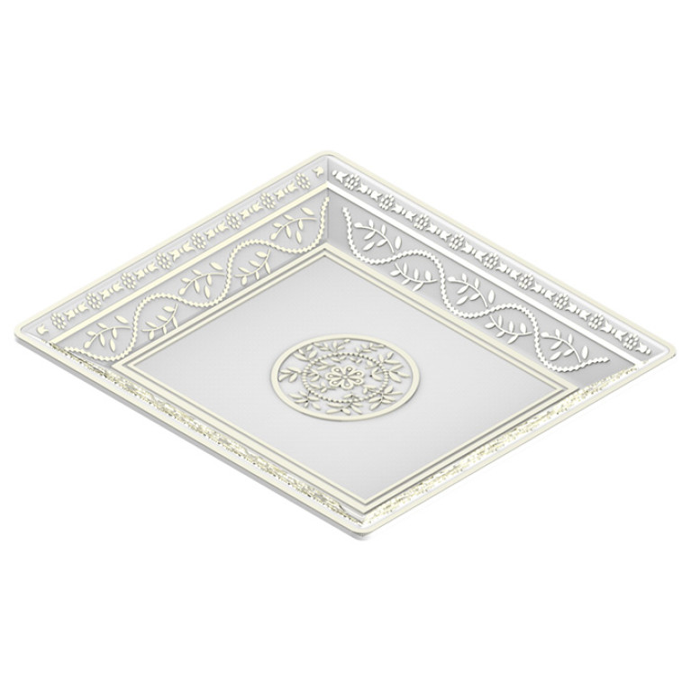 THG MARQUISE BLANC DECOR PLATINE Поднос керамический 171х154 мм., настольный, middle size, декор платина, цвет белый