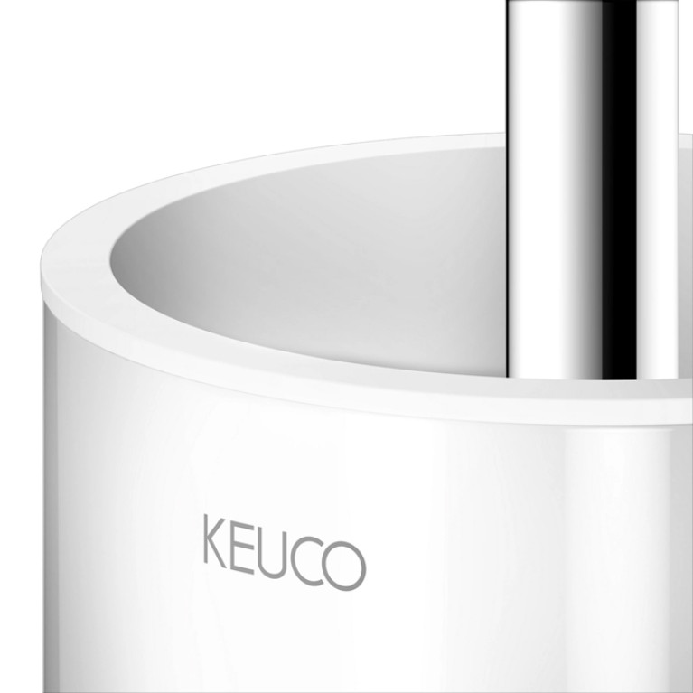 Keuco AVENO Туалетный гарнитур, хрустальный корпус матовый, скрытый крепеж в к-те для привинч. или прикл., запасная щетка ершика в к-те цвет:  хром